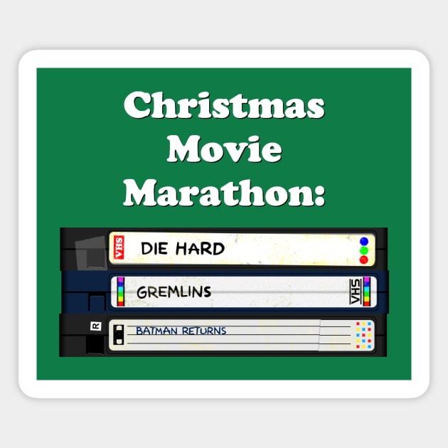 Christmas Movie Marathon (green variant) Magnet by GloopTrekker